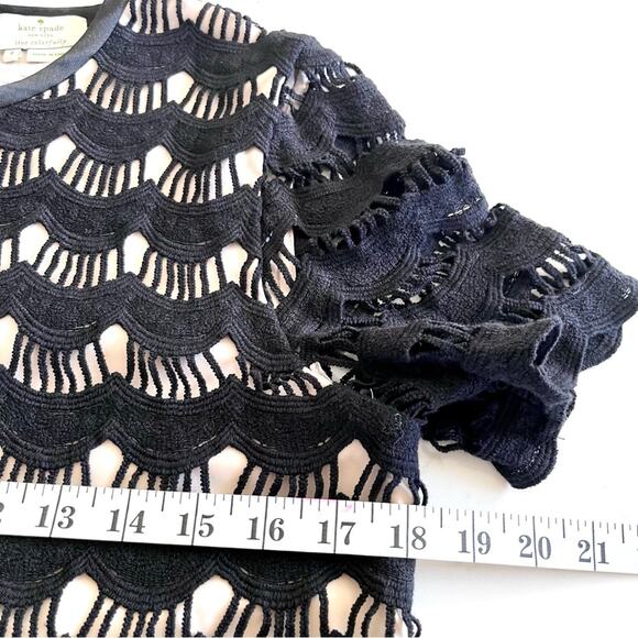 Kate Spade black cream scallop lace top size 4 - Picture 11 of 11